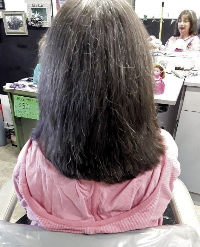 Kaye (Davis) Brink after hair donation
